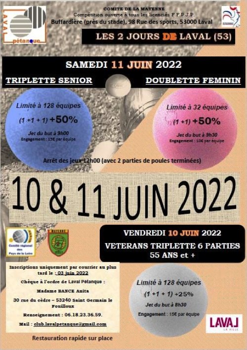 AFFICHE LAVAL PETANQUE