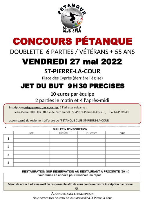 AFFICHE CONCOURS PETANQUE