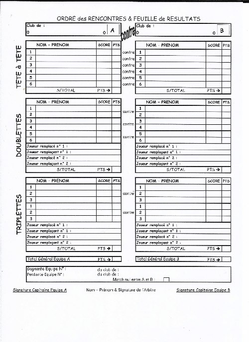 FEUILLE DE RESULTATS CDC VETERANS